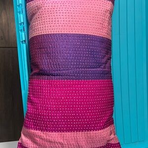Pink and Purple iridescent Striped Pillow